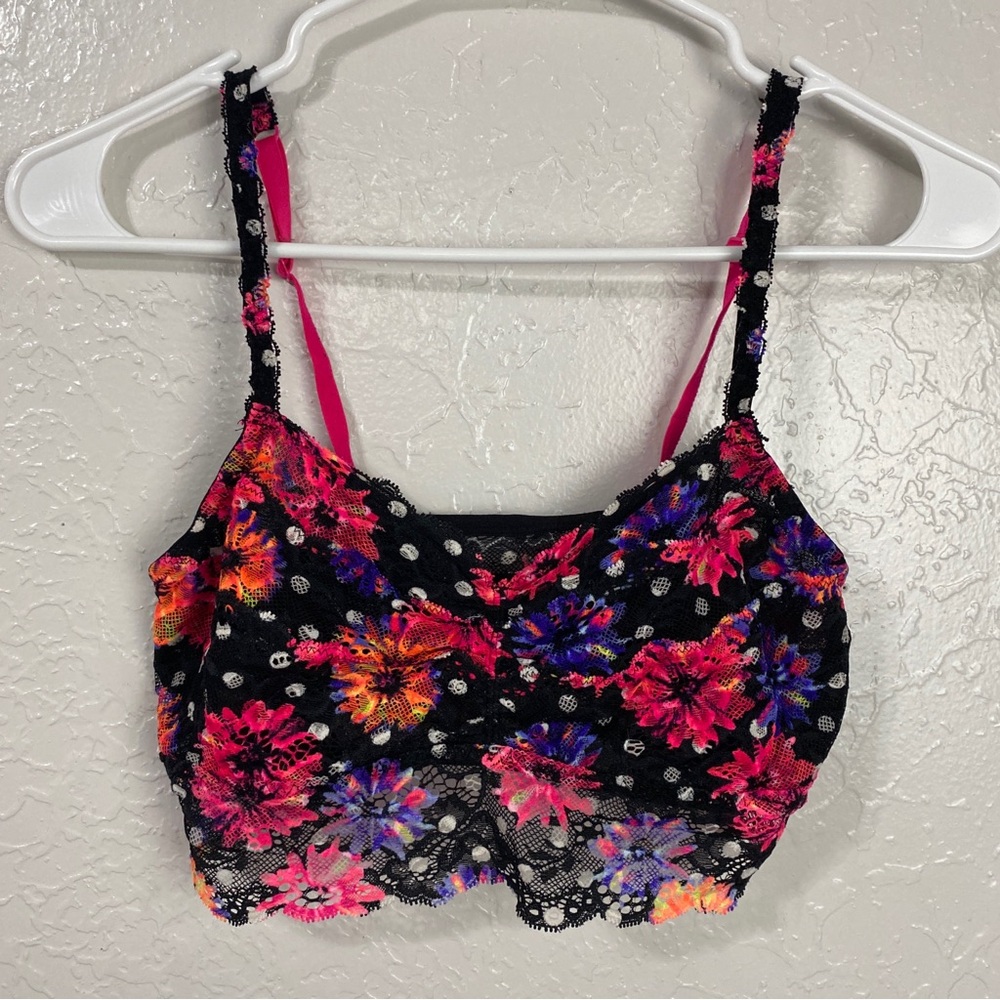 Victoria Secret Pink Lace Bralette Size Medium floral